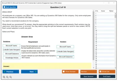 Microsoft MB-910 Microsoft Dynamics 365 Fundamentals Customer Engagement Apps (CRM) Practice test exam simulator test engine exam Prep practice test questions answers Image 2