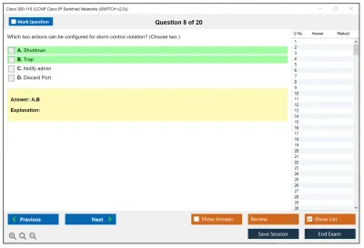 Cisco 300-115 CCNP Cisco IP Switched Networks (SWITCH v2.0) Practice test exam simulator test engine exam Prep practice test questions answers Image 8