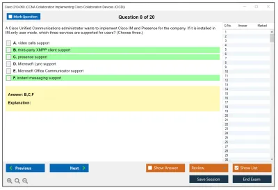 Cisco 210-060 CCNA Collaboration Implementing Cisco Collaboration Devices (CICD) Practice test exam simulator test engine exam Prep practice test questions answers Image 8