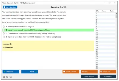 Alibaba Cloud ACA-BigData1 ACA Big Data Certification Exam Practice test exam simulator test engine exam Prep practice test questions answers Image 7