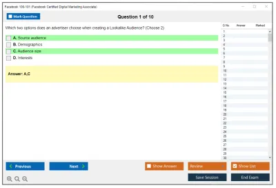 Facebook 100-101 Facebook Certified Digital Marketing Associate Practice test exam simulator test engine exam Prep practice test questions answers Image 1