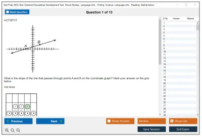 Test Prep GED-Test General Educational Development Test: Social Studies, Language Arts - Writing, Science, Language Arts - Reading, Mathematics Practice test exam simulator test engine exam Prep practice test questions answers Image 1