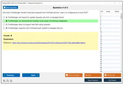 Fortinet NSE7_EFW-6.4 Fortinet NSE 7 - Enterprise Firewall 6.4 Practice test exam simulator test engine exam Prep practice test questions answers Image 4