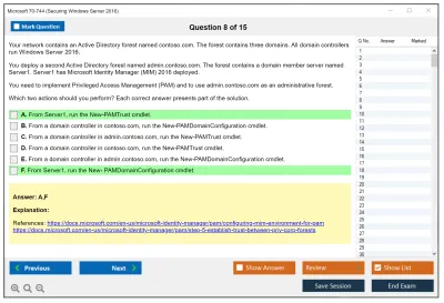 Microsoft 70-744 Securing Windows Server 2016 Practice test exam simulator test engine exam Prep practice test questions answers Image 8