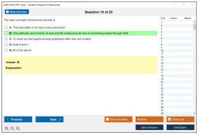 ASIS ASIS-CPP ASIS - Certified Protection Professional (CPP) Exam Practice test exam simulator test engine exam Prep practice test questions answers Image 16