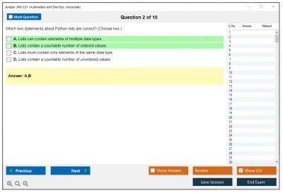 Juniper JN0-221 Automation and DevOps, Associate Practice test exam simulator test engine exam Prep practice test questions answers Image 2