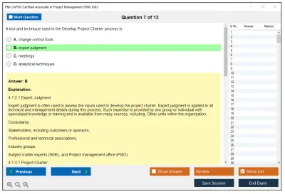 PMI CAPM Certified Associate in Project Management (CAPM) Practice test exam simulator test engine exam Prep practice test questions answers Image 7