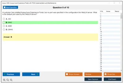 Avaya 3309 Avaya Aura Experience Portal with POM Implementation and Maintenance Practice test exam simulator test engine exam Prep practice test questions answers Image 8