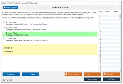 UiPath UiARD UiPath Certified Advanced RPA Developer Practice test exam simulator test engine exam Prep practice test questions answers Image 3
