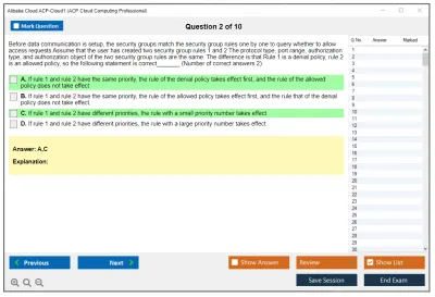 Alibaba Cloud ACP-Cloud1 ACP Cloud Computing Certification Practice test exam simulator test engine exam Prep practice test questions answers Image 2
