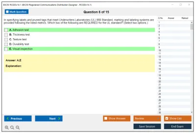 BICSI RCDDv14.1 BICSI Registered Communications Distribution Designer - RCDDv14.1 Practice test exam simulator test engine exam Prep practice test questions answers Image 6