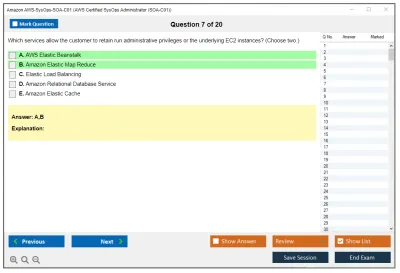 Amazon AWS AWS-SysOps-SOA-C01 AWS Certified SysOps Administrator - Associate Practice test exam simulator test engine exam Prep practice test questions answers Image 7