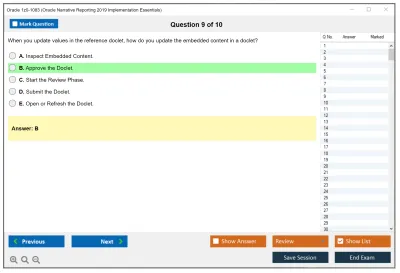 Oracle 1z0-1083 Oracle Narrative Reporting 2019 Implementation Essentials Practice test exam simulator test engine exam Prep practice test questions answers Image 9