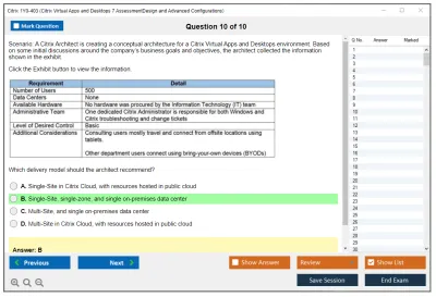 Citrix 1Y0-403 Citrix Virtual Apps and Desktops 7 Assessment Design and Advanced Configurations Practice test exam simulator test engine exam Prep practice test questions answers Image 10