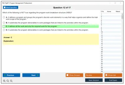 PMI PgMP Program Management Professional (PgMP) Practice test exam simulator test engine exam Prep practice test questions answers Image 12