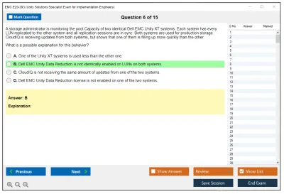 EMC E20-393 Unity Solutions Specialist Exam for Implementation Engineers Practice test exam simulator test engine exam Prep practice test questions answers Image 6