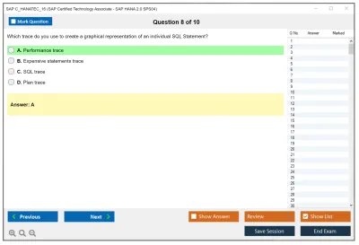 SAP C_HANATEC_16 SAP Certified Technology Associate - SAP HANA 2.0 SPS04 Practice test exam simulator test engine exam Prep practice test questions answers Image 8