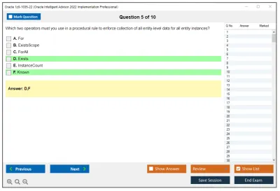 Oracle 1z0-1035-22 Oracle Intelligent Advisor 2022 Implementation Professional Practice test exam simulator test engine exam Prep practice test questions answers Image 5