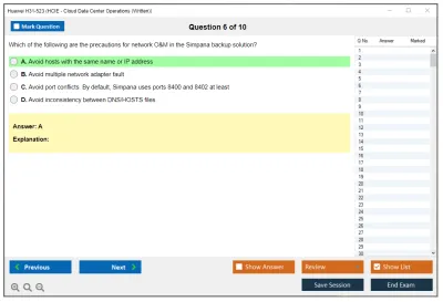 Huawei H31-523 HCIE - Cloud Data Center Operations (Written) Practice test exam simulator test engine exam Prep practice test questions answers Image 6