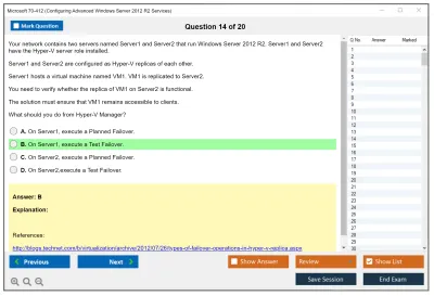 Microsoft 70-412 Configuring Advanced Windows Server 2012 R2 Services Practice test exam simulator test engine exam Prep practice test questions answers Image 14