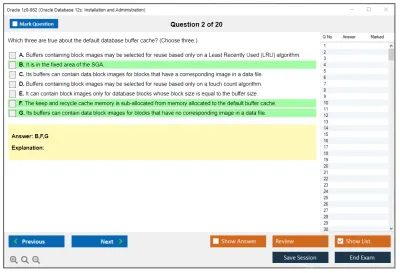 Oracle 1z0-062 Oracle Database 12c: Installation and Administration Practice test exam simulator test engine exam Prep practice test questions answers Image 2