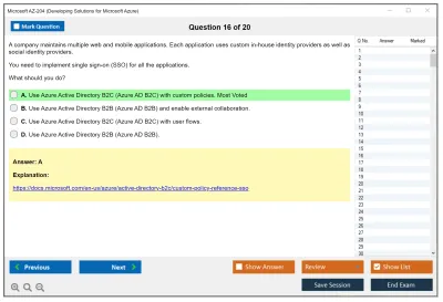 Microsoft AZ-204 Developing Solutions for Microsoft Azure Practice test exam simulator test engine exam Prep practice test questions answers Image 16