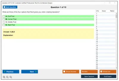 Autodesk ACP-01301 Autodesk Certified Professional - Revit for Architectural Design Practice test exam simulator test engine exam Prep practice test questions answers Image 1