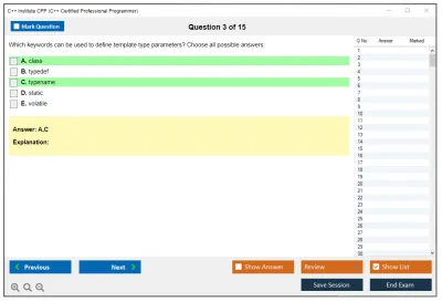 C++ Institute CPP C++ Certified Professional Programmer Practice test exam simulator test engine exam Prep practice test questions answers Image 3