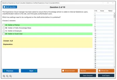 Salesforce Experience-Cloud-Consultant Salesforce Certified Experience Cloud Consultant Practice test exam simulator test engine exam Prep practice test questions answers Image 2