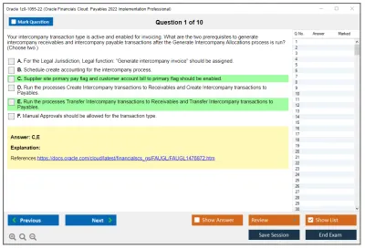 Oracle 1z0-1055-22 Oracle Financials Cloud: Payables 2022 Implementation Professional Practice test exam simulator test engine exam Prep practice test questions answers Image 1