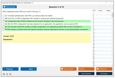Novell 050-720 SUSE Certified Linux Administrator 11 Practice test exam simulator test engine exam Prep practice test questions answers Image 3