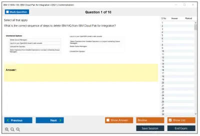 IBM C1000-130 IBM Cloud Pak for Integration V2021.2 Administration Practice test exam simulator test engine exam Prep practice test questions answers Image 1