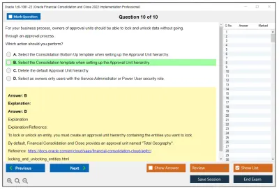 Oracle 1z0-1081-22 Oracle Financial Consolidation and Close 2022 Implementation Professional Practice test exam simulator test engine exam Prep practice test questions answers Image 10