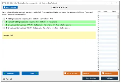 SAP C_C4H630_21 SAP Certified Development Associate - SAP Customer Data Platform Practice test exam simulator test engine exam Prep practice test questions answers Image 4