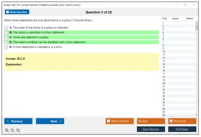 Juniper JN0-102 Juniper Networks Certified Associate Junos (JNCIA-Junos) Practice test exam simulator test engine exam Prep practice test questions answers Image 5