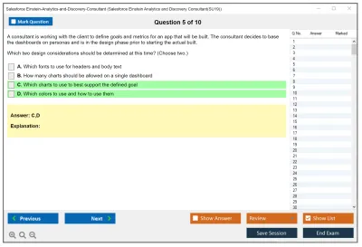 Salesforce Einstein-Analytics-and-Discovery-Consultant Salesforce Einstein Analytics and Discovery Consultant Practice test exam simulator test engine exam Prep practice test questions answers Image 5