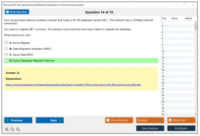 Microsoft DP-300 Administering Relational Databases on Microsoft Azure Practice test exam simulator test engine exam Prep practice test questions answers Image 14