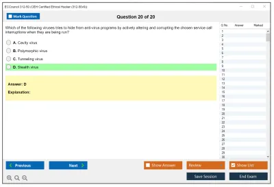 ECCouncil 312-50 Certified Ethical Hacker Exam Practice test exam simulator test engine exam Prep practice test questions answers Image 20