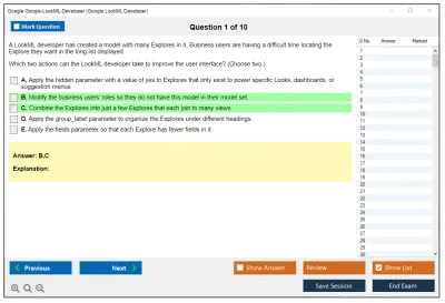 Google Google-LookML-Developer Google LookML Developer Practice test exam simulator test engine exam Prep practice test questions answers Image 1