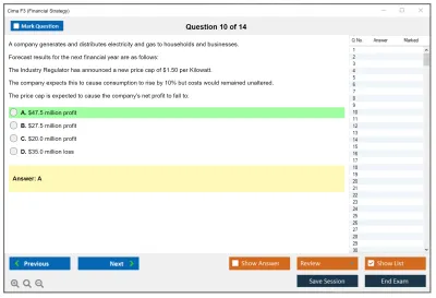 Cima F3 Financial Strategy Practice test exam simulator test engine exam Prep practice test questions answers Image 10
