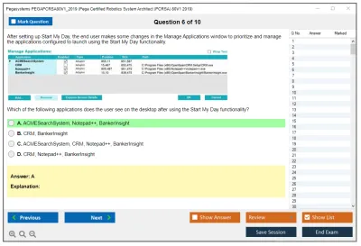 Pegasystems PEGAPCRSA80V1_2019 Pega Certified Robotics System Architect (PCRSA) 80V1 2019 Practice test exam simulator test engine exam Prep practice test questions answers Image 6