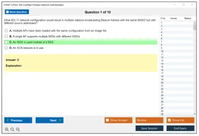 CWNP CWNA-108 Certified Wireless Network Administrator Practice test exam simulator test engine exam Prep practice test questions answers Image 1