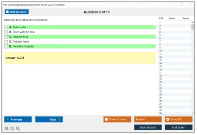 PMI DASSM Disciplined Agile Senior Scrum Master (DASSM) Exam Practice test exam simulator test engine exam Prep practice test questions answers Image 3