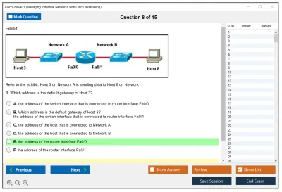 Cisco 200-401 Managing Industrial Networks with Cisco Networking Practice test exam simulator test engine exam Prep practice test questions answers Image 8