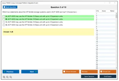 Avaya 75940X Avaya Converged Platform Integration Exam Practice test exam simulator test engine exam Prep practice test questions answers Image 5
