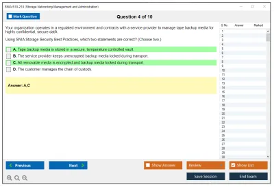 SNIA S10-210 Storage Networking Management and Administration Practice test exam simulator test engine exam Prep practice test questions answers Image 4
