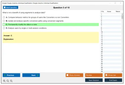 Google Google-Analytics-Individual-Qualification Google Analytics Individual Qualification Practice test exam simulator test engine exam Prep practice test questions answers Image 5