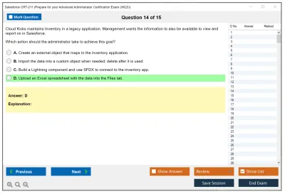 Salesforce CRT-211 Prepare for your Advanced Administrator Certification Exam Practice test exam simulator test engine exam Prep practice test questions answers Image 14