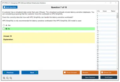 HP HPE0-V13 Designing HPE Software-Defined Infrastructure Solutions Practice test exam simulator test engine exam Prep practice test questions answers Image 7