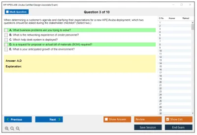 HP HPE6-A66 Aruba Certified Design Associate Exam Practice test exam simulator test engine exam Prep practice test questions answers Image 3